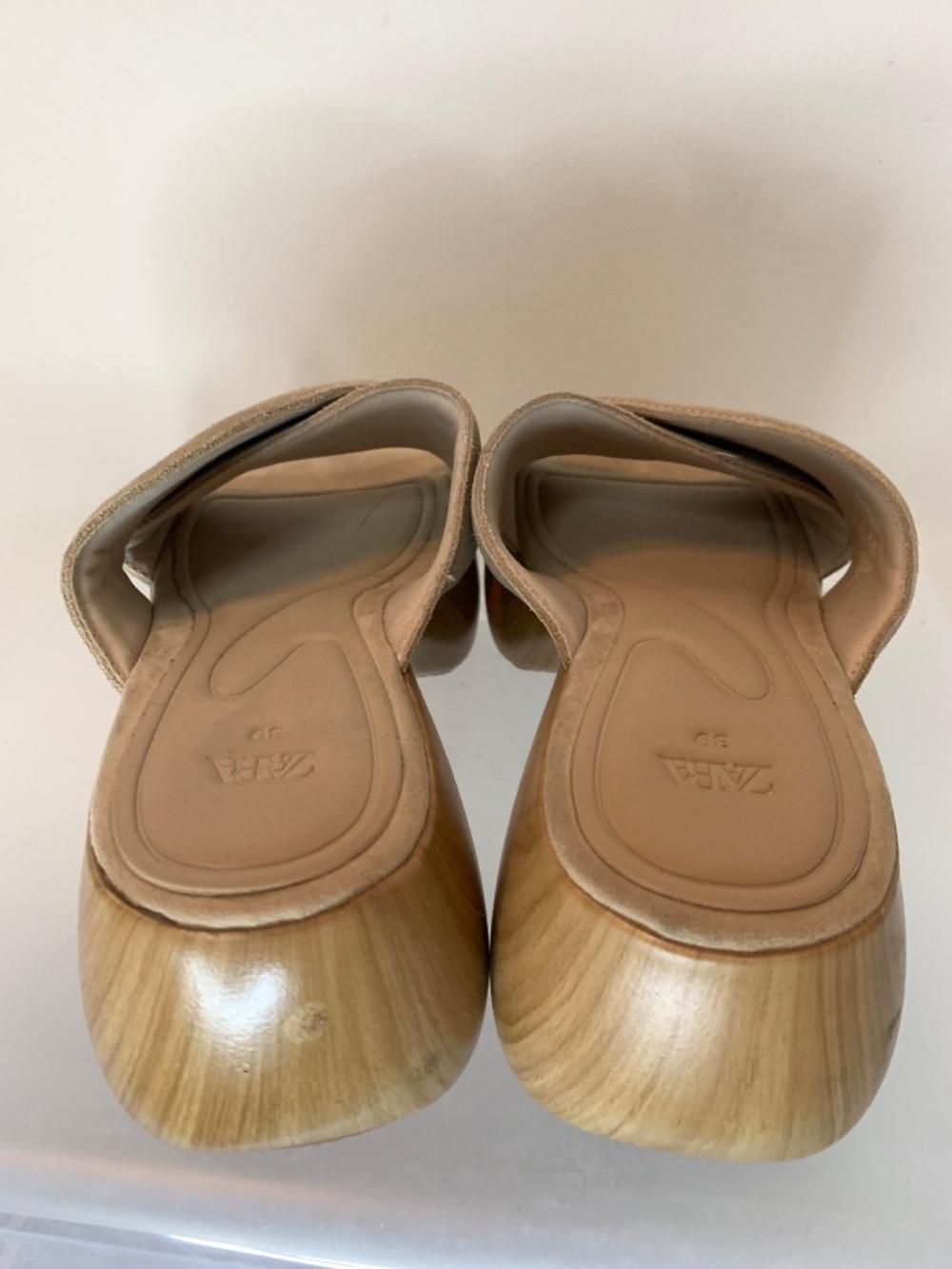 Zara Sand Brown Split Suede Sandals 39 - Picture 5 of 11